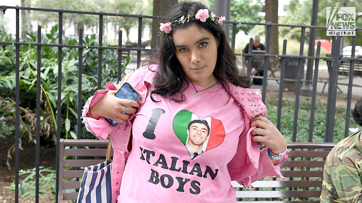 Supporters outside court