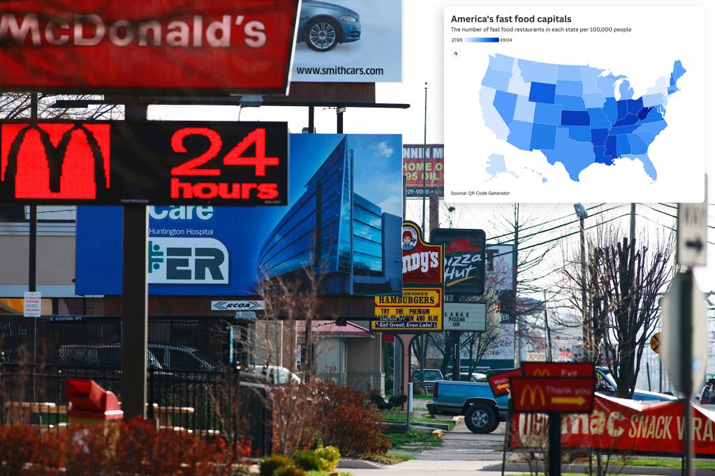 West Virginia Topped List of U.S. Fast Food Capitals, New Data Shows