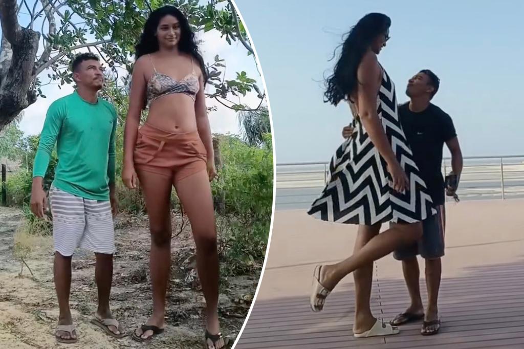 Brazilian woman with gigantism defends marriage to shorter husband amid public scrutiny