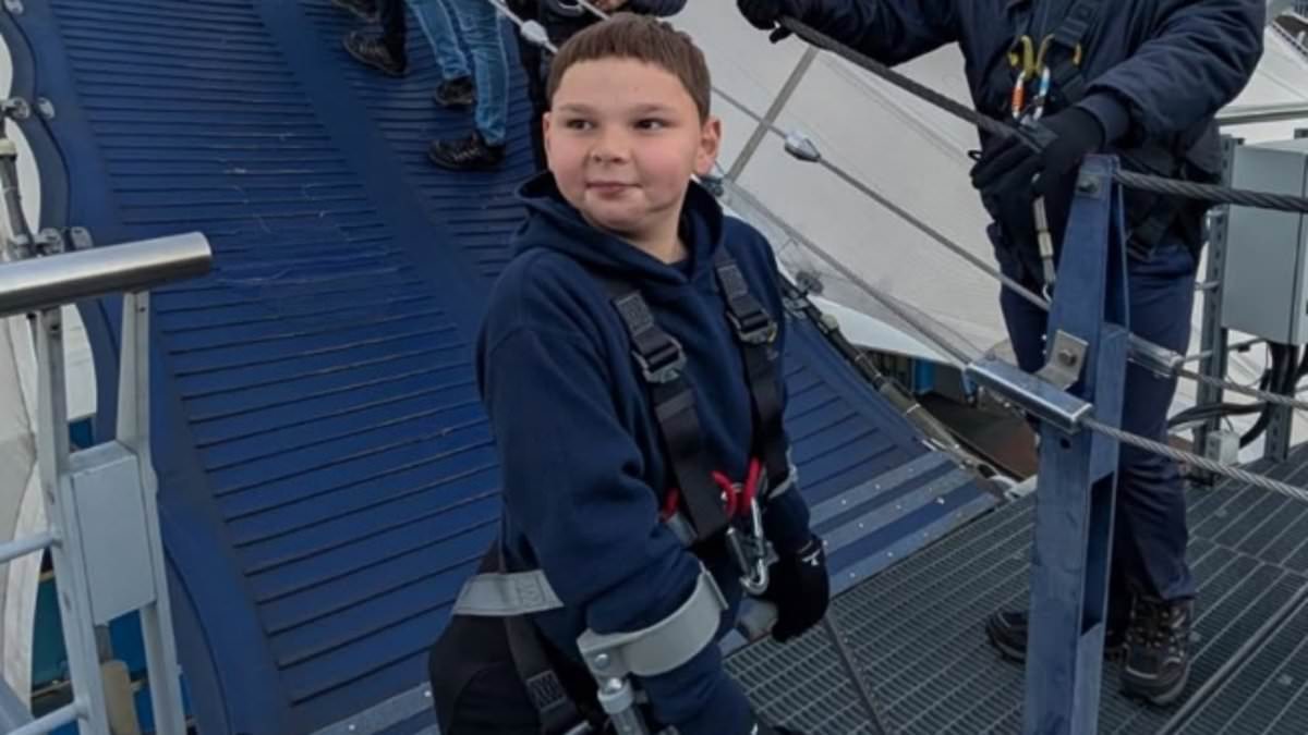 Tony Hudgell completes O2 Arena climb as Beckham sends supportive message