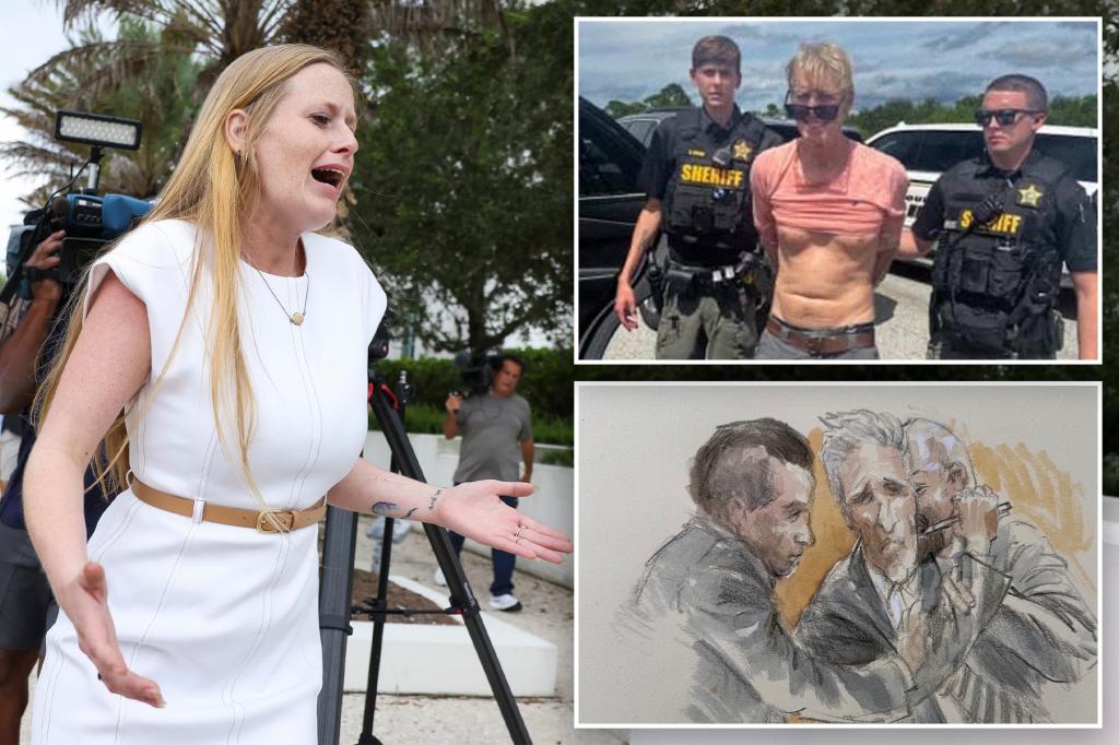 Daughter confronts reporters outside courthouse