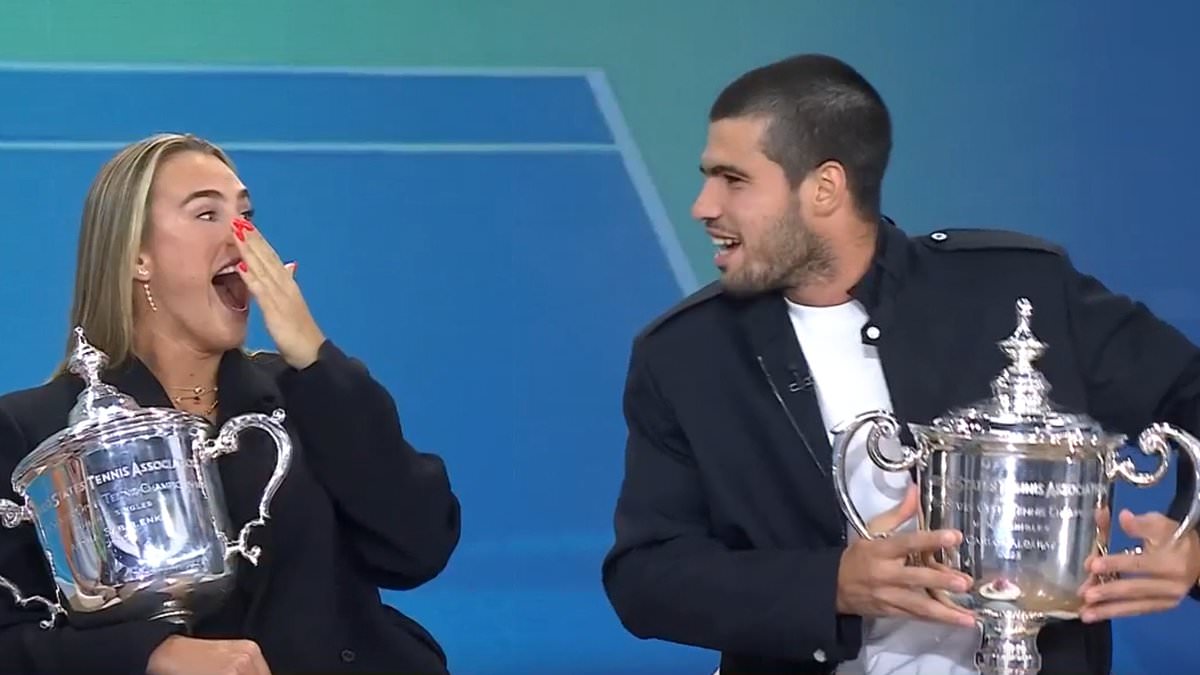 Sabalenka's on-air slip prompts awkward moment with Alcaraz after US Open celebrations
