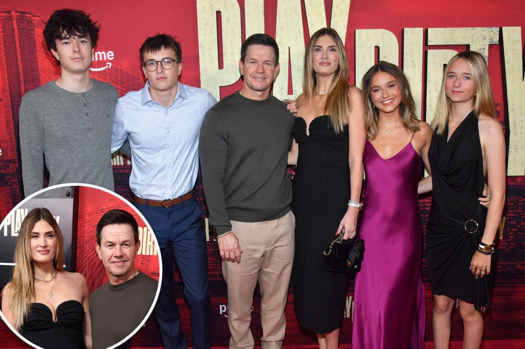 Mark Wahlberg and family make rare red-carpet return at Play Dirty premiere