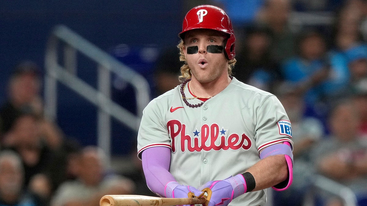 Phillies outfielder Harrison Bader after a home run