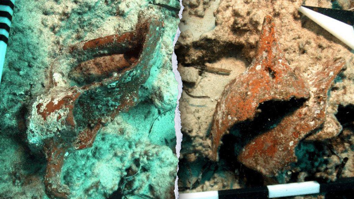 Excavations at Taposiris Magna with artifacts in view