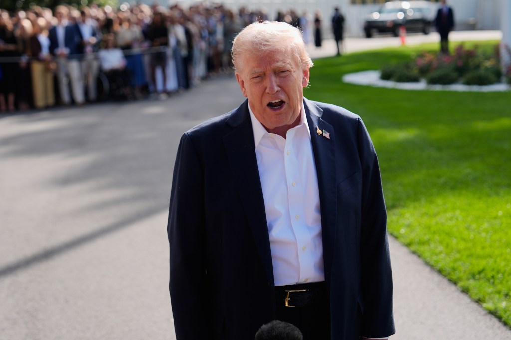 Trump speaks to reporters