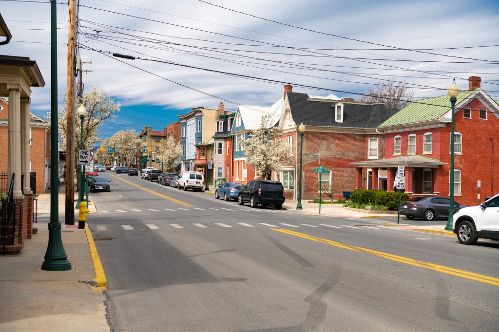 Historic residential street in West Virginia