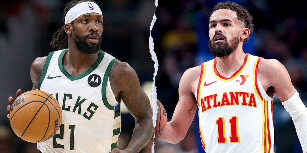 Patrick Beverley and Trae Young dribbling