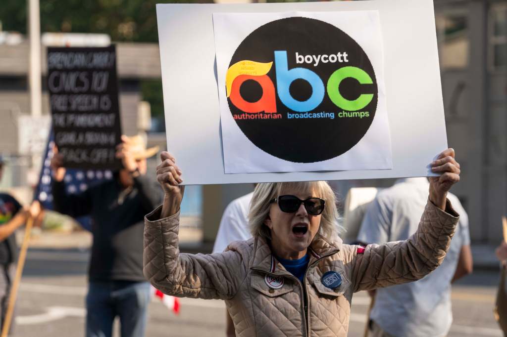 Protest outside ABC affiliate offices
