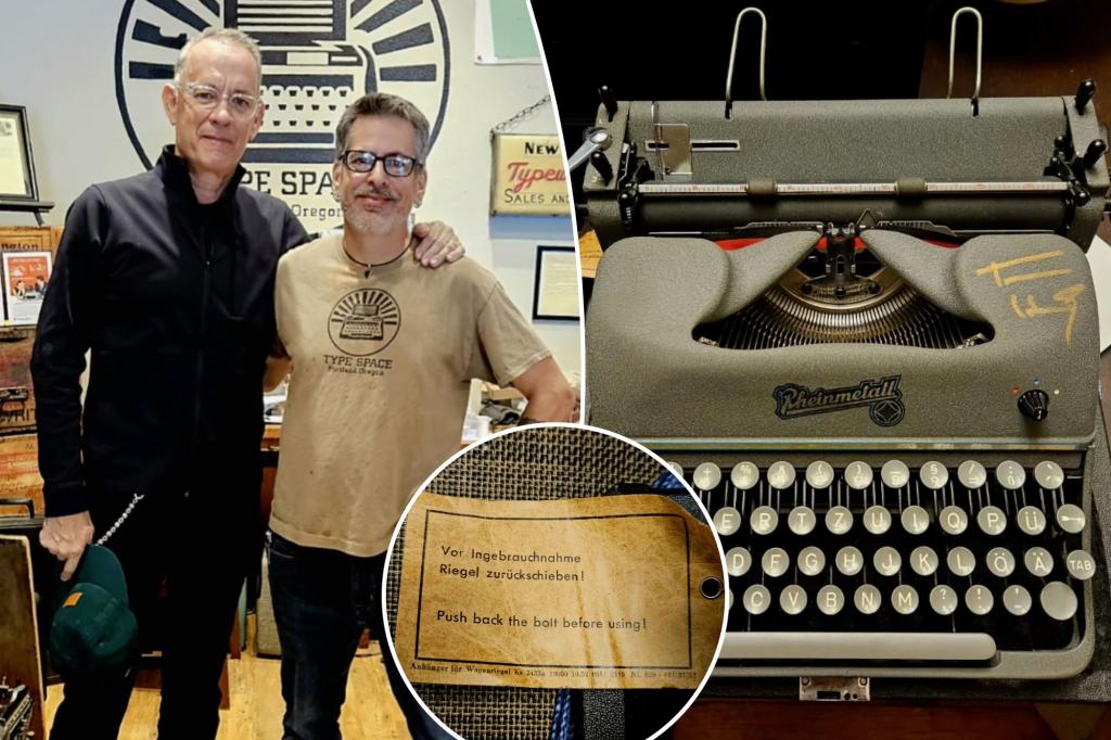 Tom Hanks sends vintage German typewriter to Oregon shop owner after two-year promise