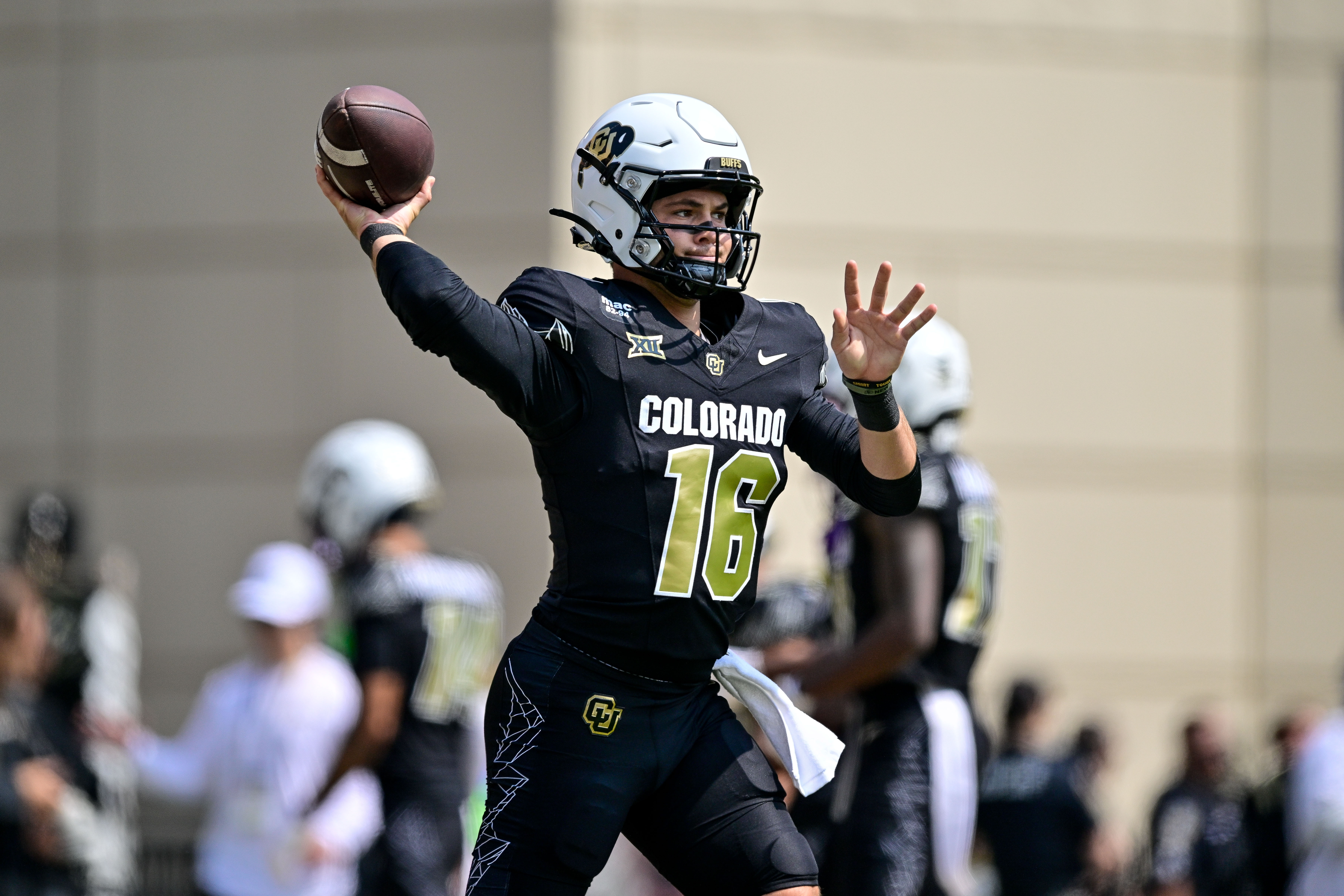 Ryan Staub warms up before Colorado’s win over Delaware