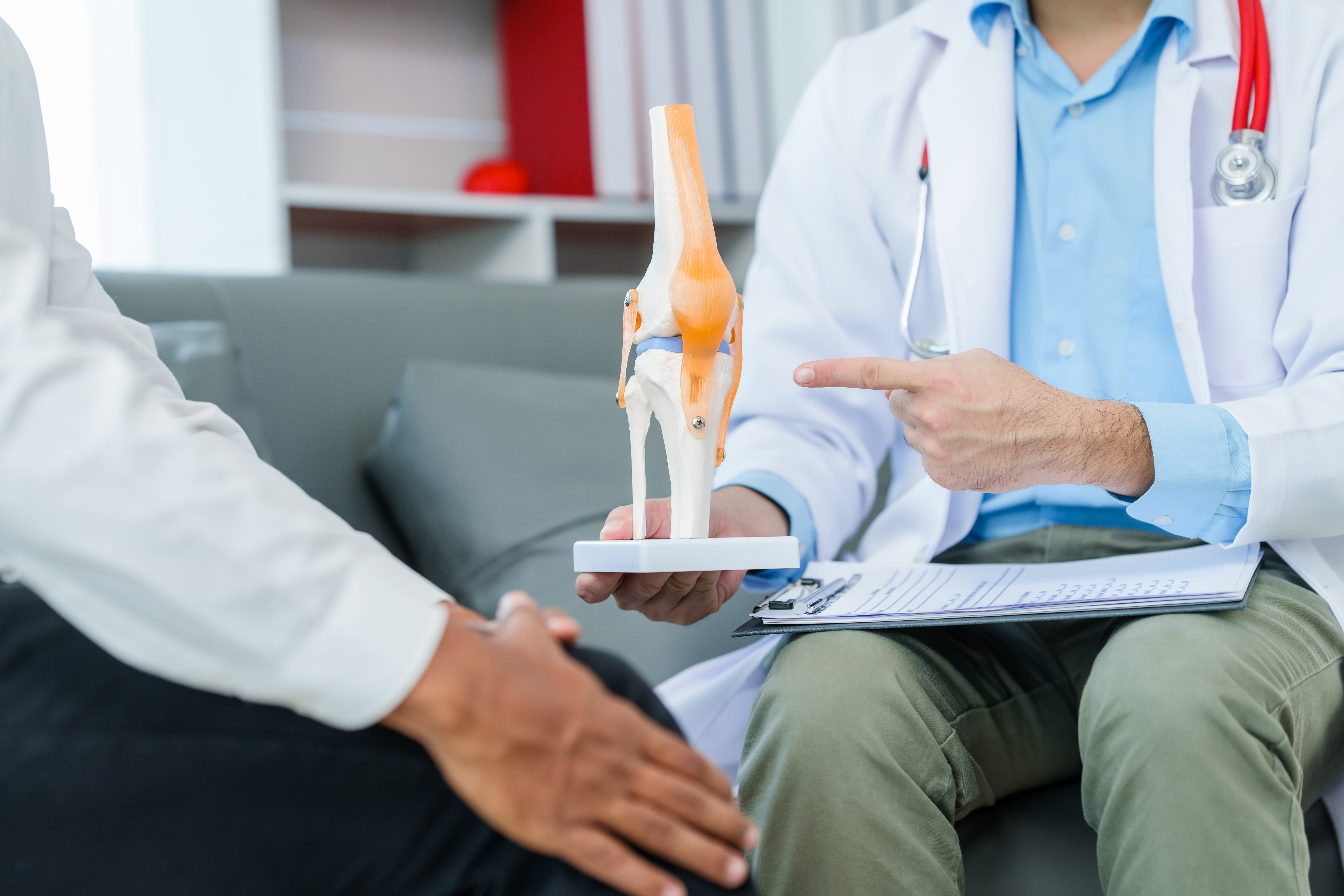 Doctor consulting with a seated patient