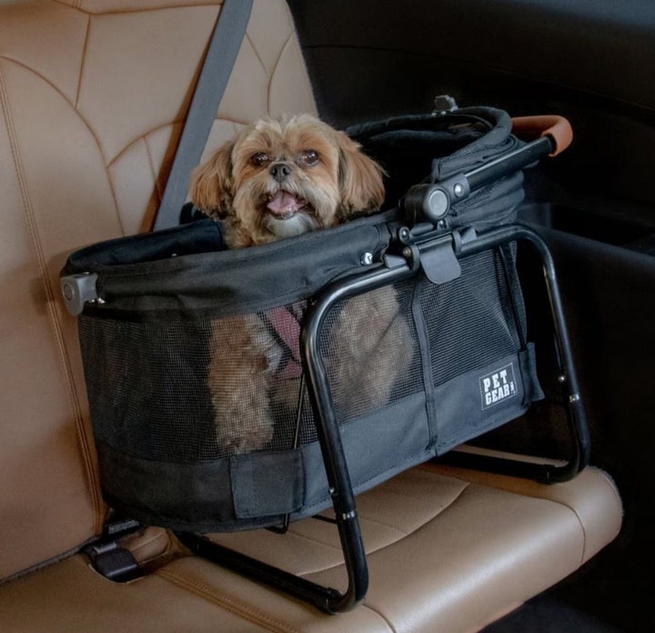 Pet Gear carrier shown with booster base