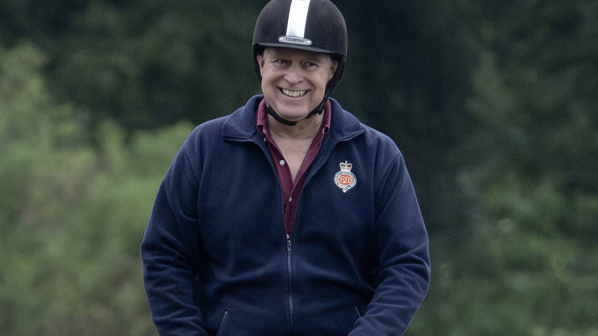 Prince Andrew grins while riding in Windsor days after funeral criticism
