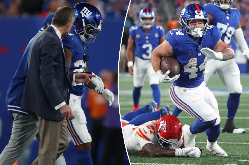 Giants' Tyrone Tracy Jr. out multiple weeks; Cam Skattebo to take bigger role