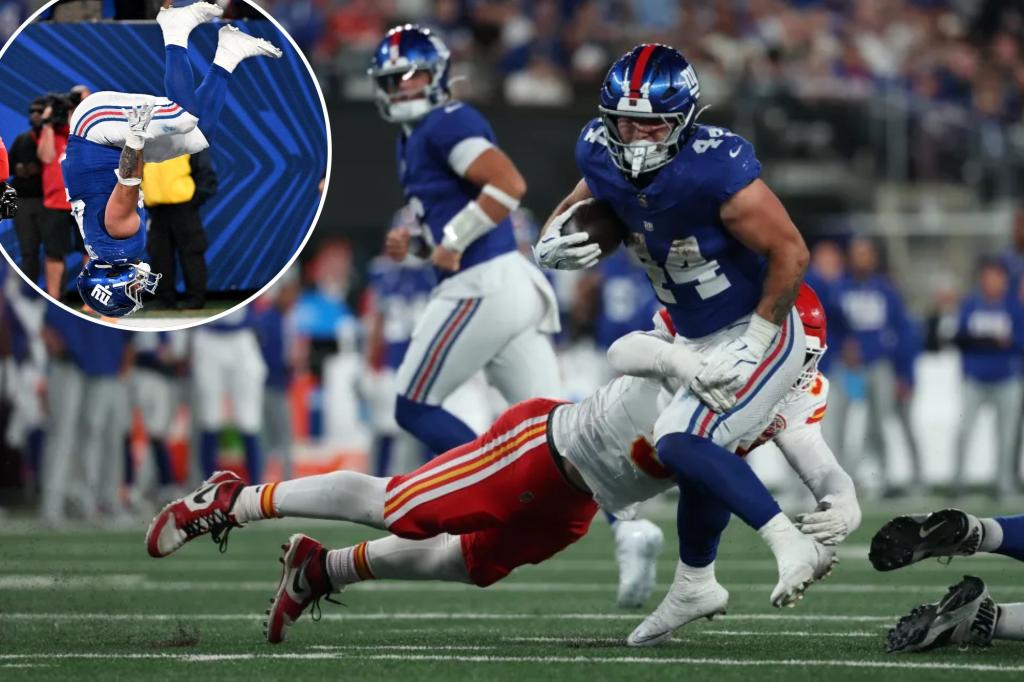 Skattebo shines as Giants fall 22-9 to Chiefs