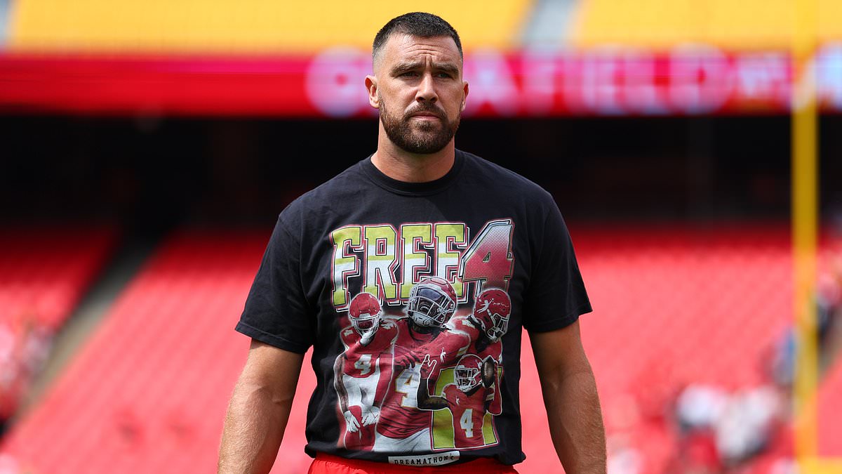 Chiefs' Travis Kelce Draws Criticism After Wearing 'Free 4' Shirt in Support of Rashee Rice