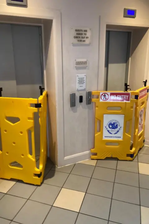 Interior corridor at Waterloo Hub Hotel