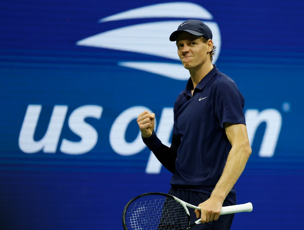 Sinner reacts during the U.S. Open