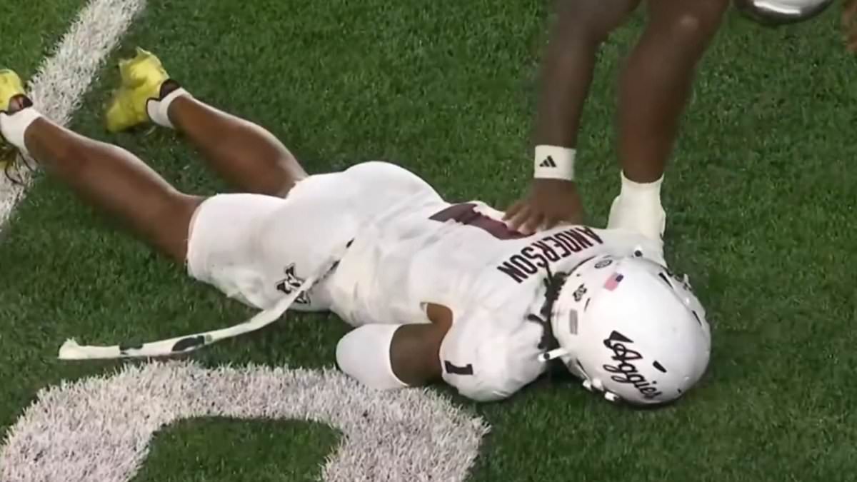 Texas A&M's Bryce Anderson Knocked Unconscious, Removed From Field During Notre Dame Game