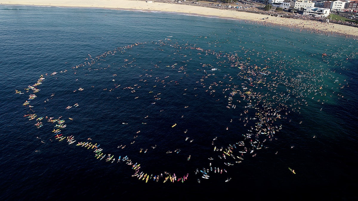 Bondi Beach paddle-out circle