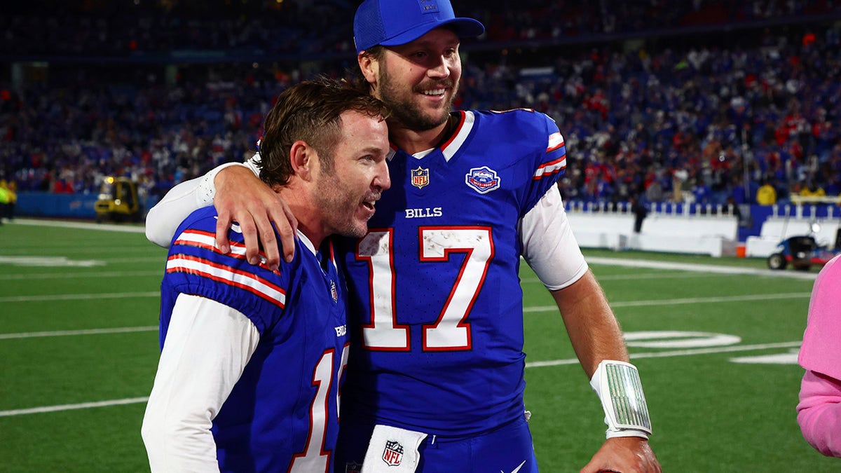 Allen celebrates with kicker Matt Prater