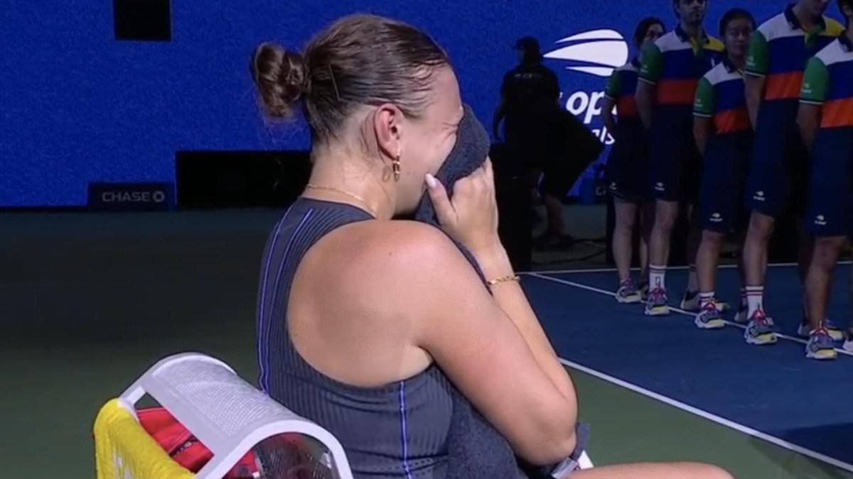 Amanda Anisimova in tears after US Open final defeat as Aryna Sabalenka retains title