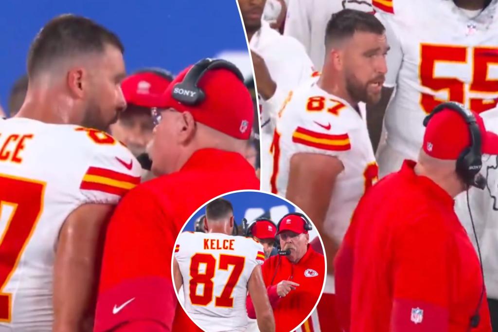 Reid-Bumps Kelce in heated sideline exchange during Chiefs-Giants SNF
