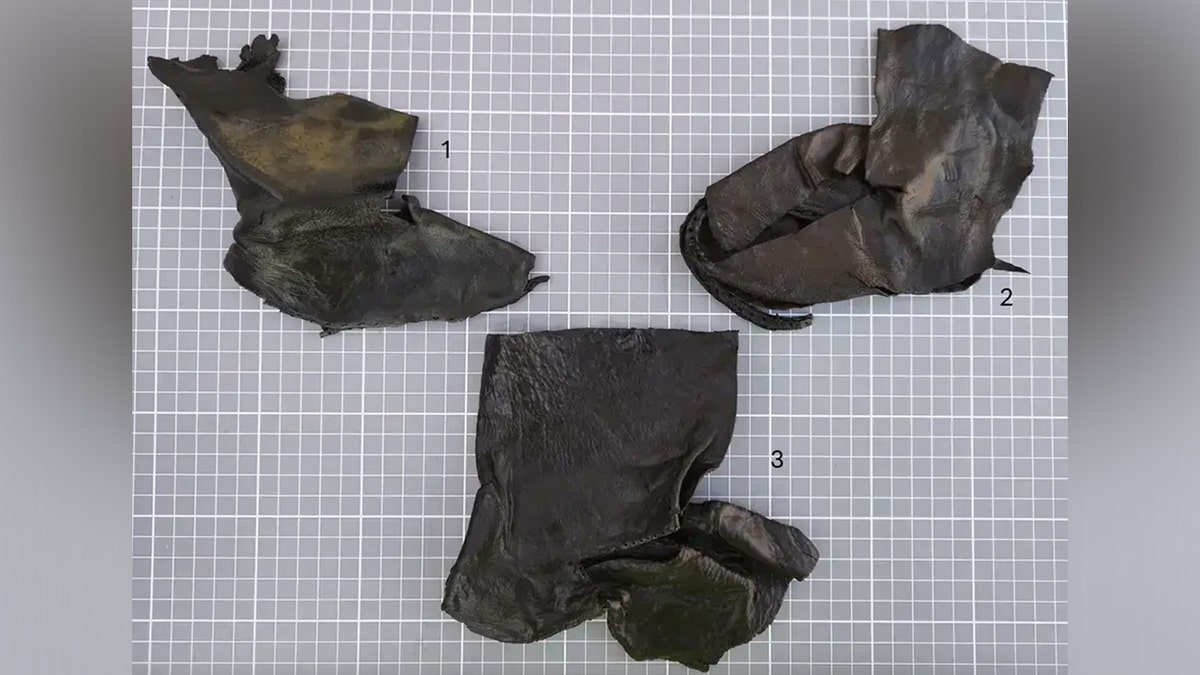 Decorated shoe fragments and leather goods recovered in Bjørvika