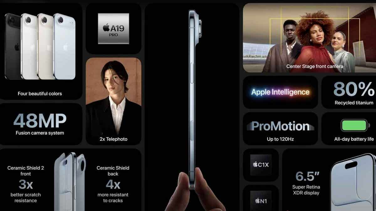 iPhone 17 accessories and cases on display