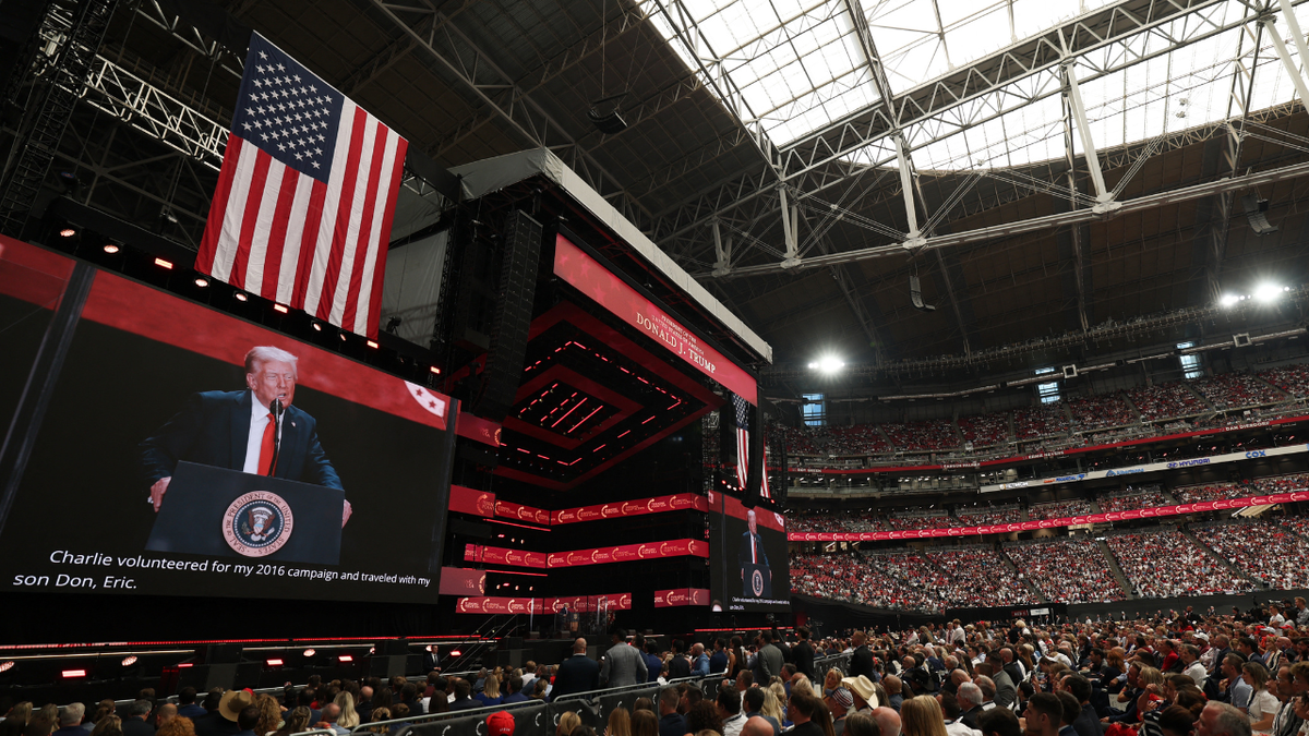 Trump speaks at Kirk memorial
