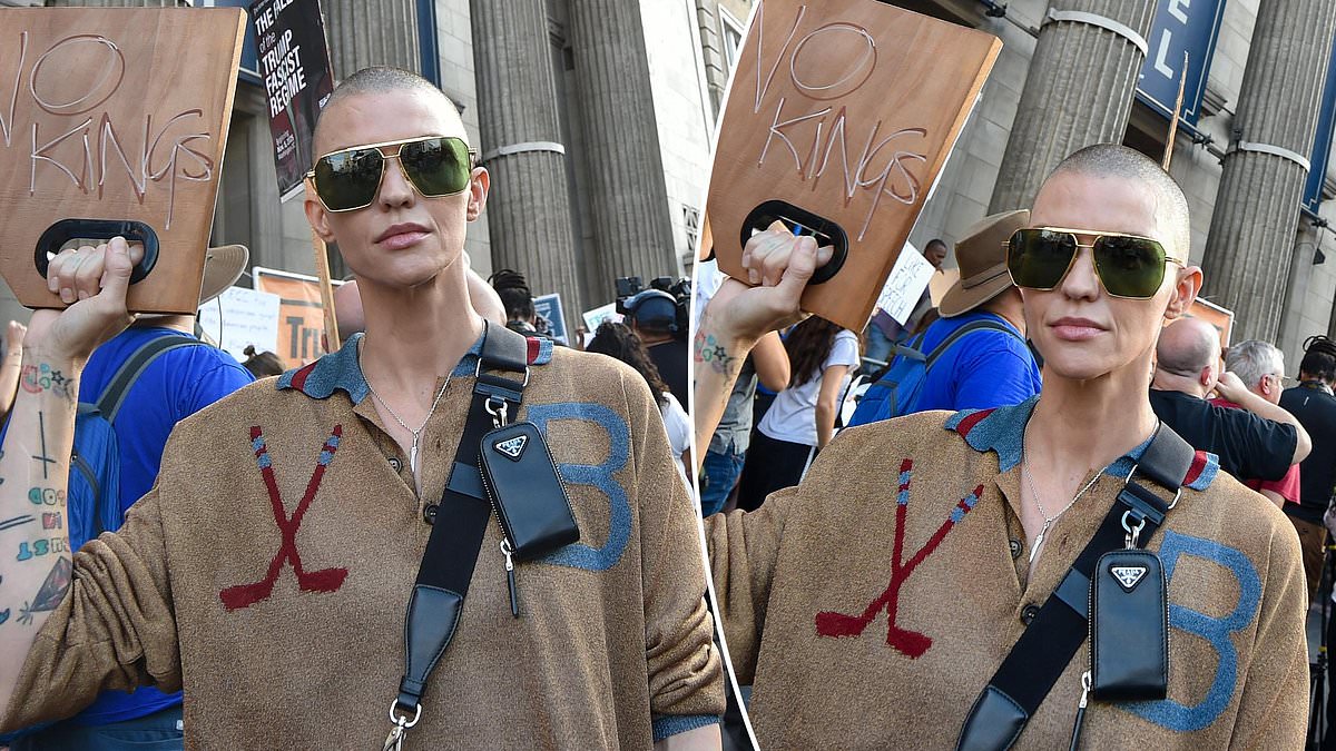 Ruby Rose attends Hollywood protest over Jimmy Kimmel cancellation amid Charlie Kirk comments