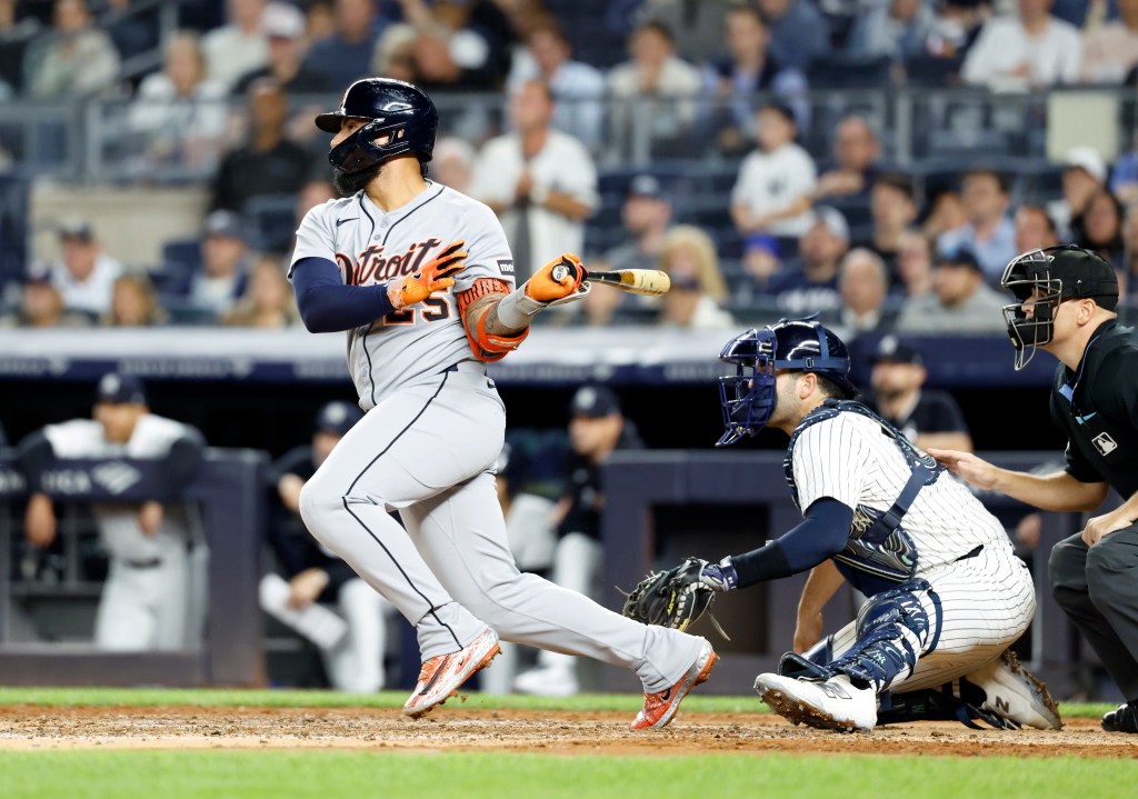 Aaron Judge walks back to the dugout after striking out