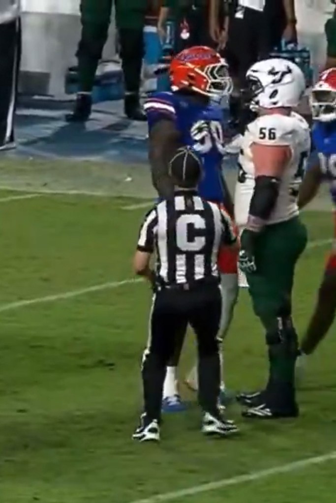 Florida defensive tackle ejected for spitting on South Florida lineman; penalty sets up Bulls' late chance