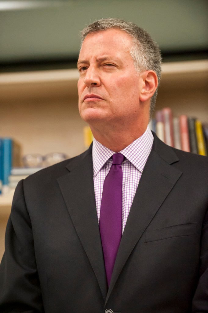 Mayor Bill de Blasio (left) and Chancellor Richard Carranza at a DOE event