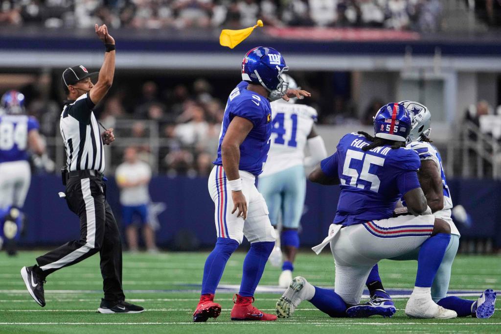 Giants rack up franchise-record 160 penalty yards in 40-37 OT loss to Cowboys