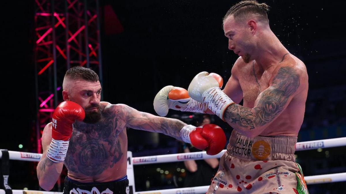 Crocker lands a left to the body of Donovan