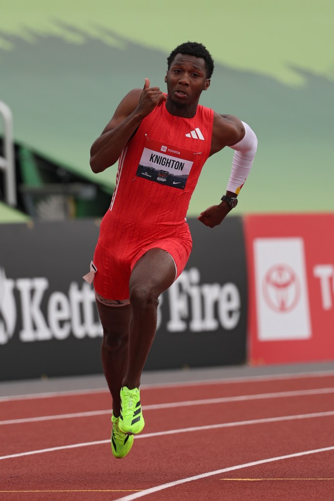 Knighton running during competition
