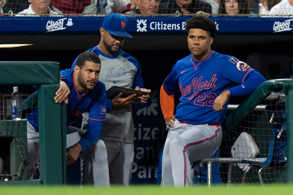 Juan Soto looks on during the seventh inning