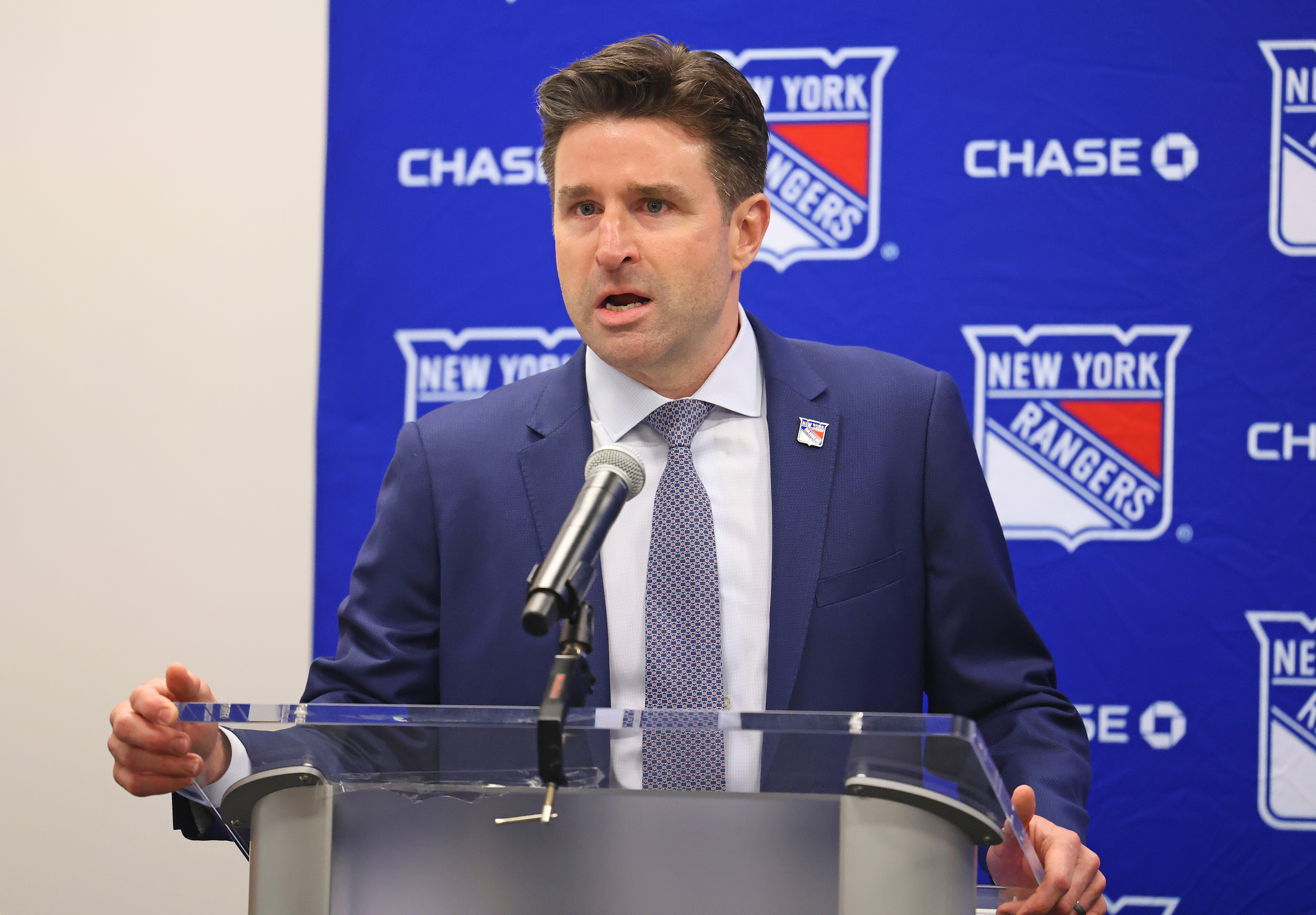 Chris Drury at a press event