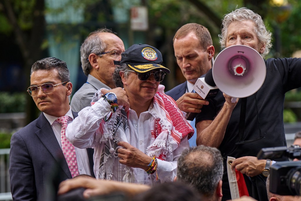 Waters addresses protesters