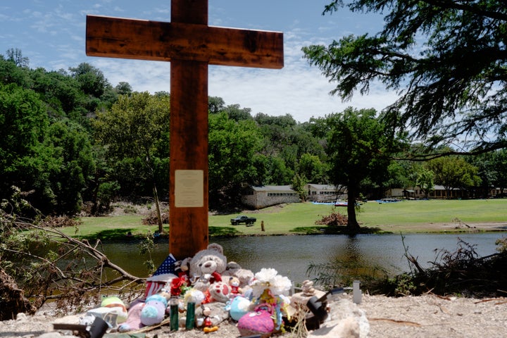 Camp Mystic near the Guadalupe River, with the camp’s green gates in view