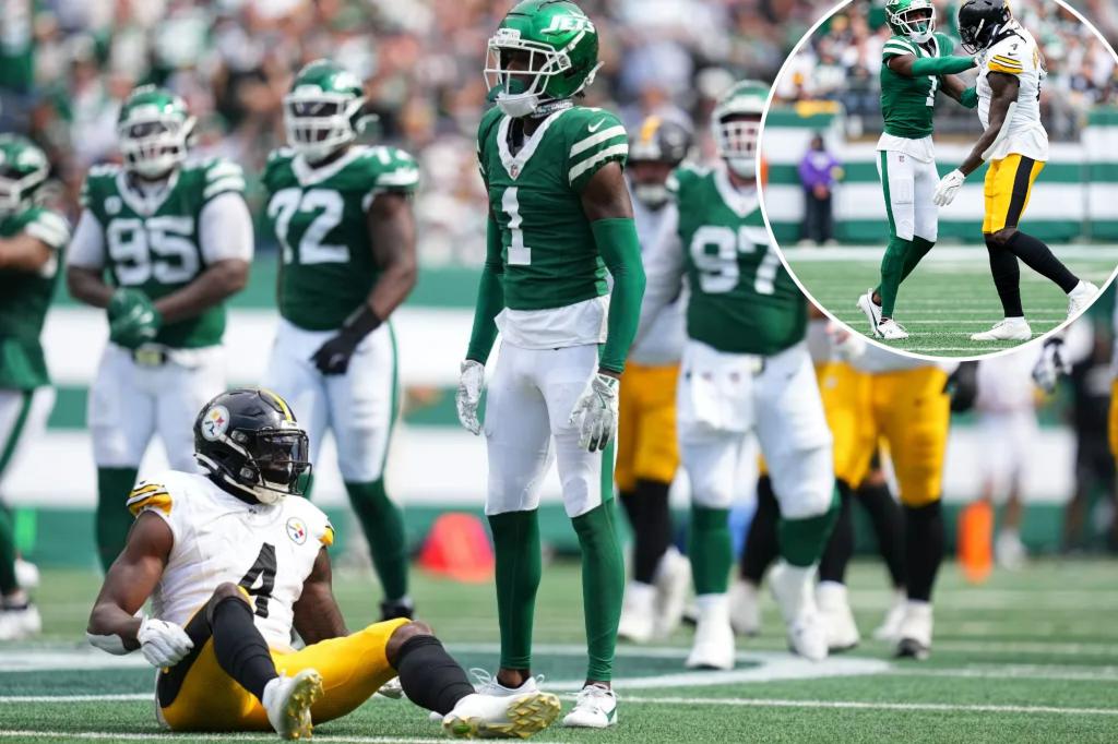 New York Jets looks on during the game Sept. 7.