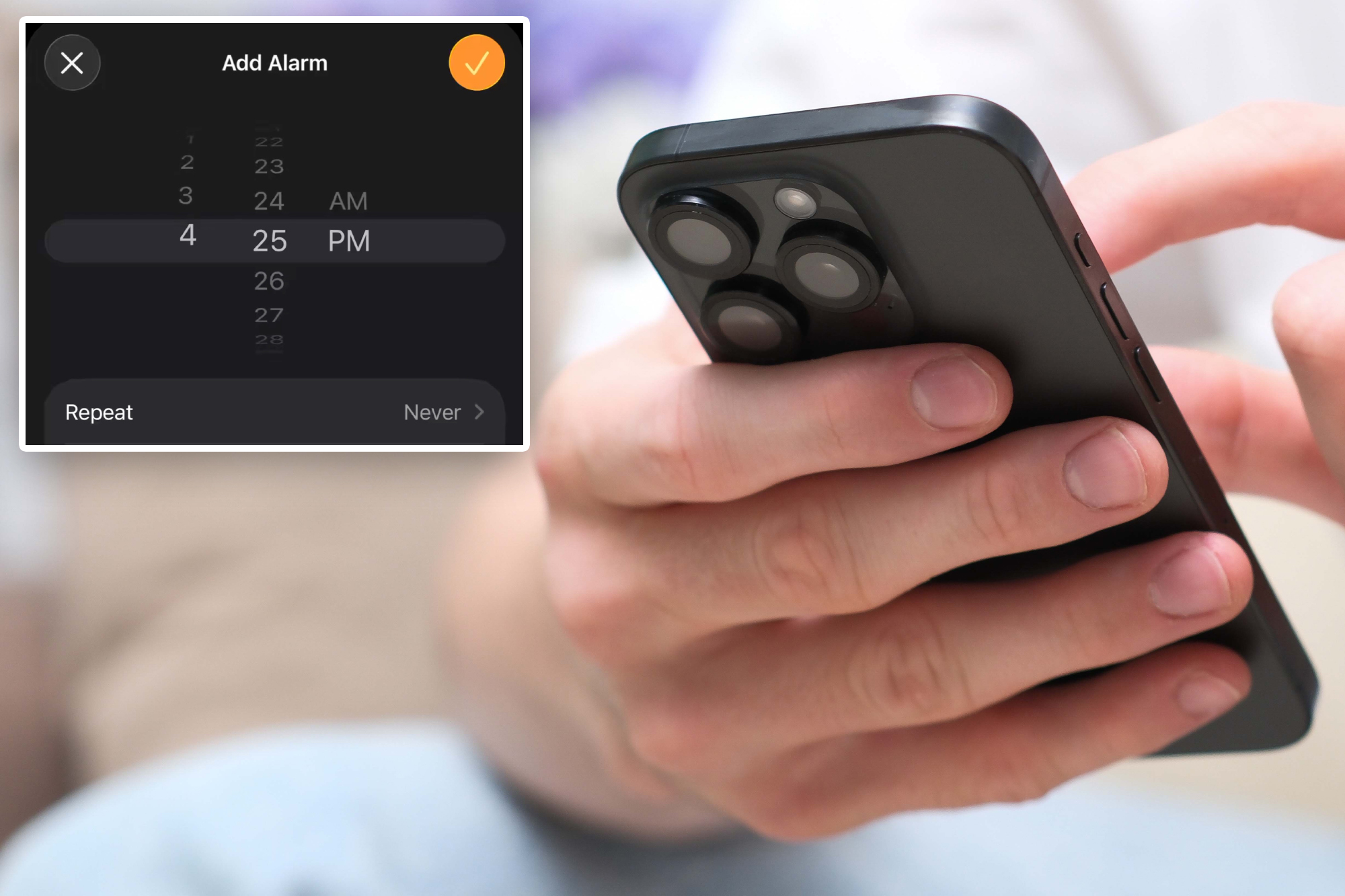 iPhone alarm time picker is not a looping wheel, viral video shows it ends at 4:39 p.m.
