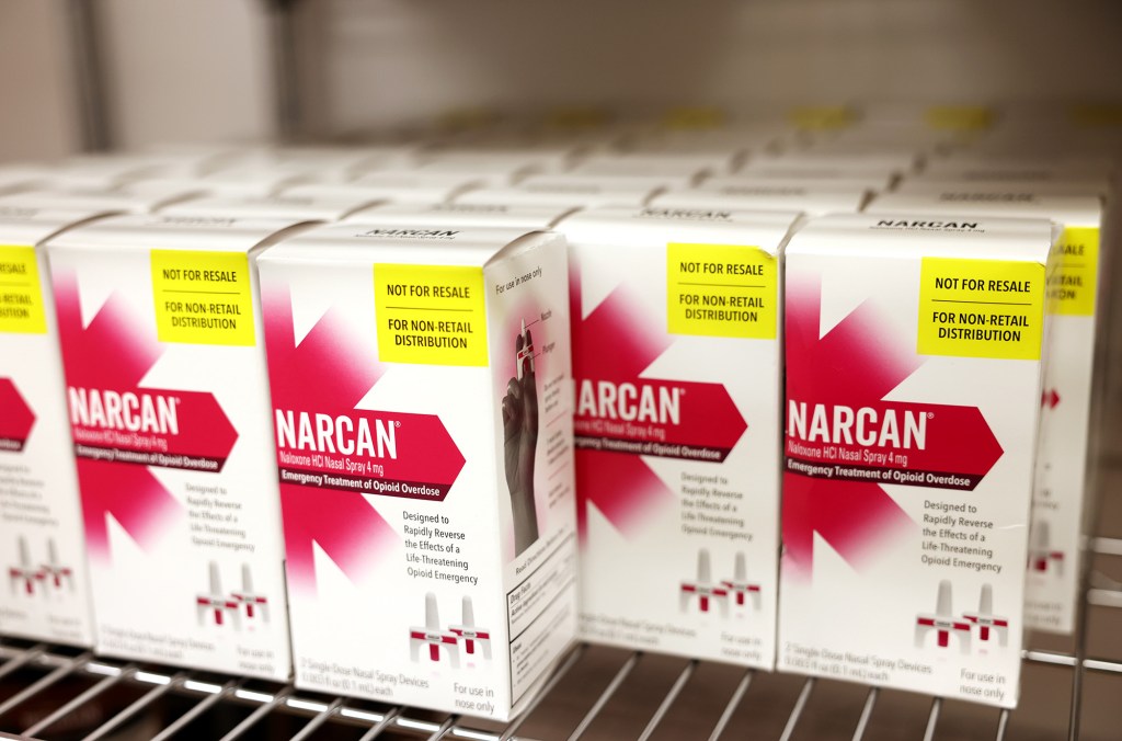 Box of Narcan nasal spray