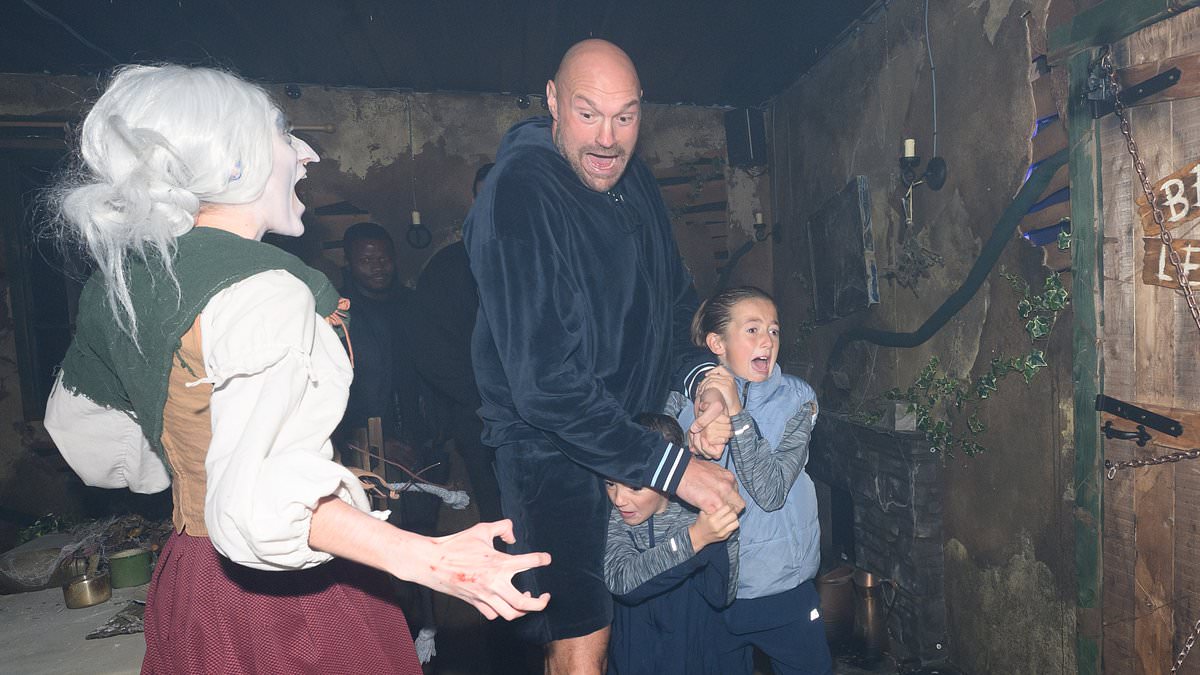 Tyson Fury takes in Alton Towers Scarefest with sons as daughter Venezuela announces engagement to boxer Noah Price