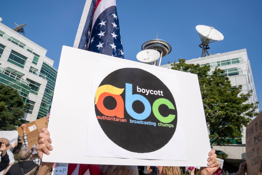 Protest outside KOMO-TV