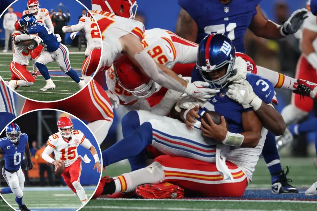 Chiefs rally past Giants 22-9 as Wilson struggles in New York home opener