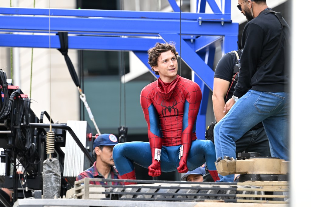 Tom Holland filming scenes