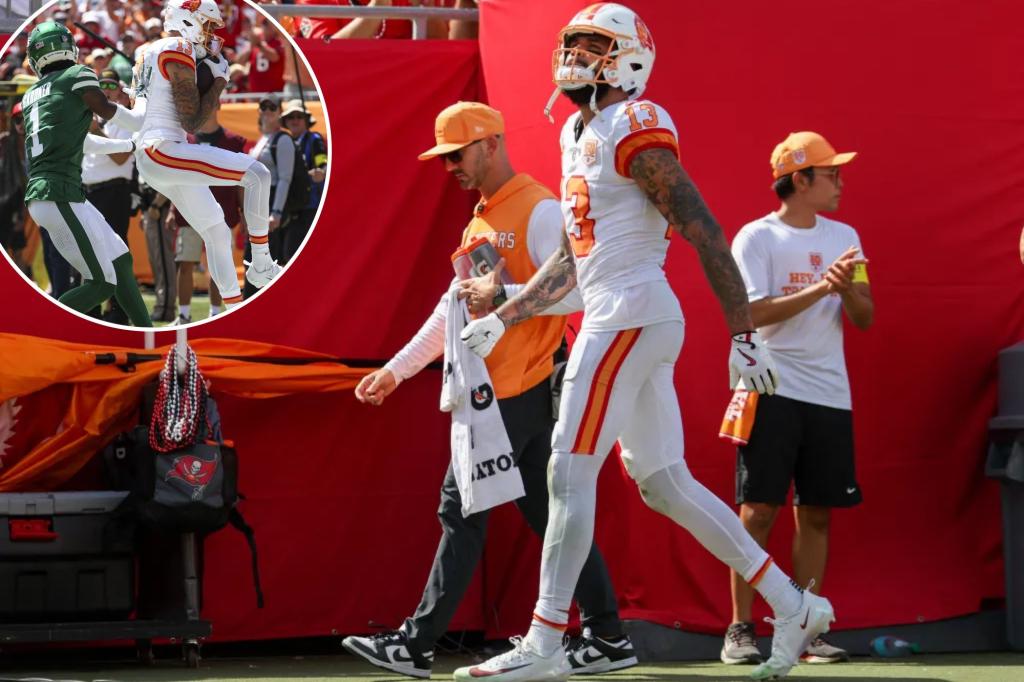 Buccaneers’ perfect start thwarted by Mike Evans injury, likely sidelined weeks
